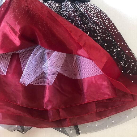 Red Sequin Dress with Velvet Flower Sash Sz 3T Special Occasion Holiday Wedding - Picture 5 of 10